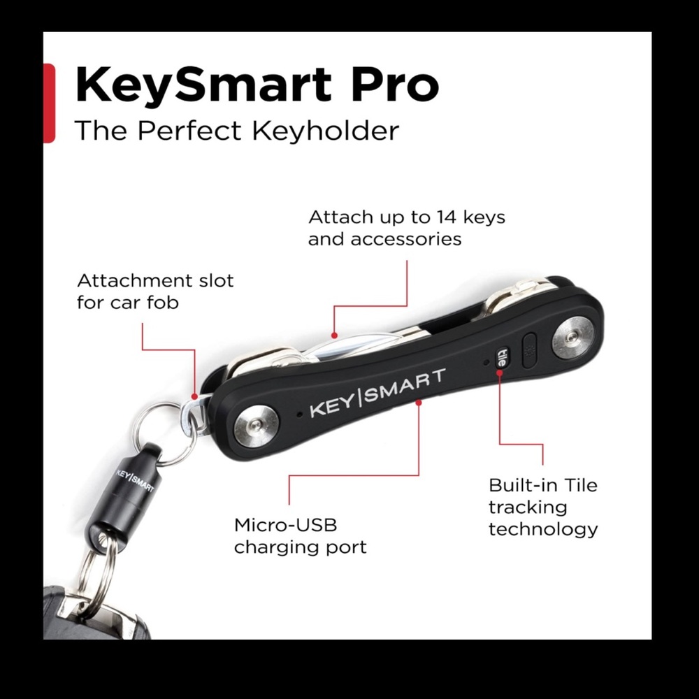 BLACK - KeySmart Pro with Tile - Picture 2 of 2